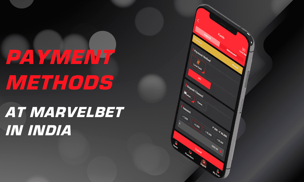 Available payment methods, amounts and terms of credit to Marvelbet