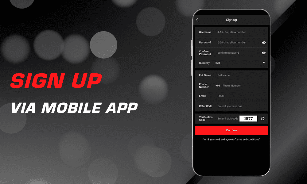 The process of registering a Marvelbet account through the app