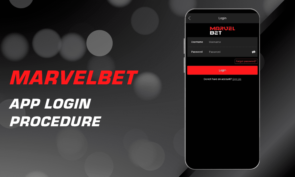 The process of logging into your personal Marvelbet account via the app