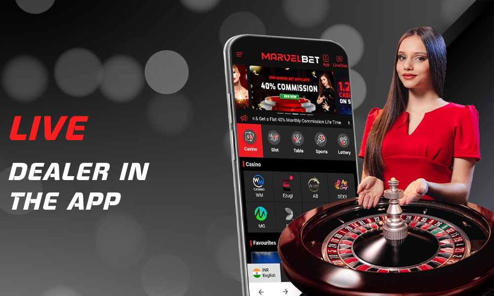 How to start playing with a live dealer in MarvelBet apk for Android