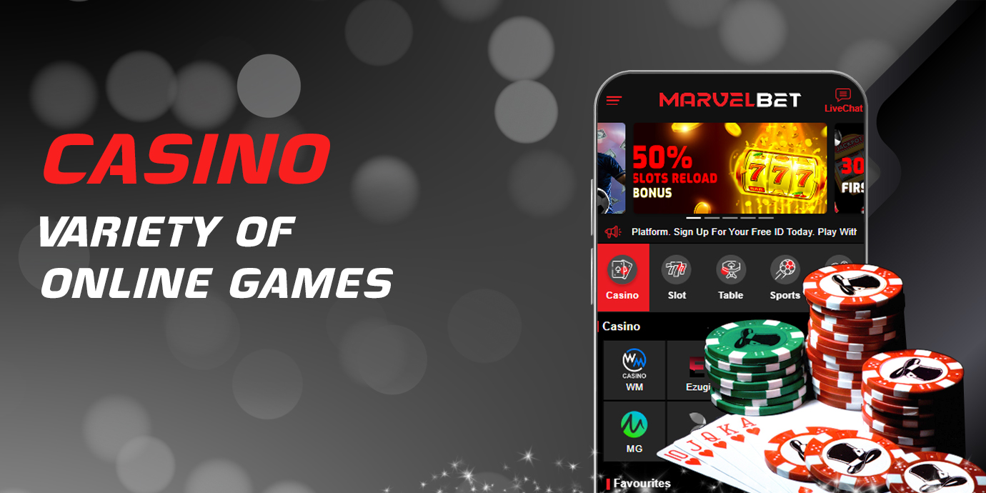 All about the online casino section MarvelBet and available games for Indian users